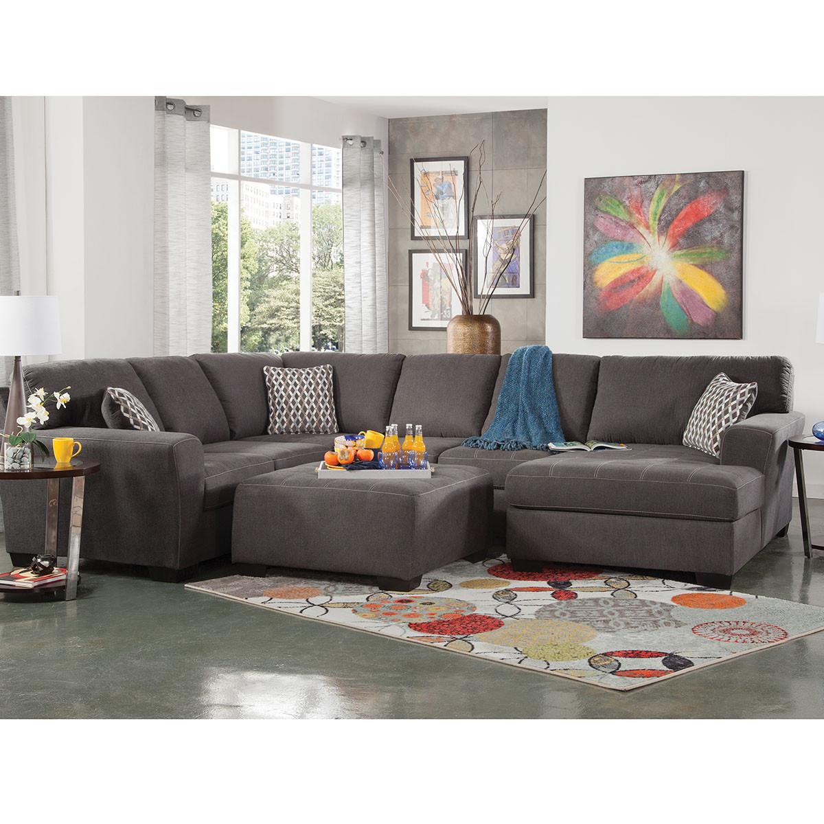 aaron。パープル3個、オークル1個 Rent to Own Woodhaven 3 - Piece Serenity Sectional w/ Cocktail